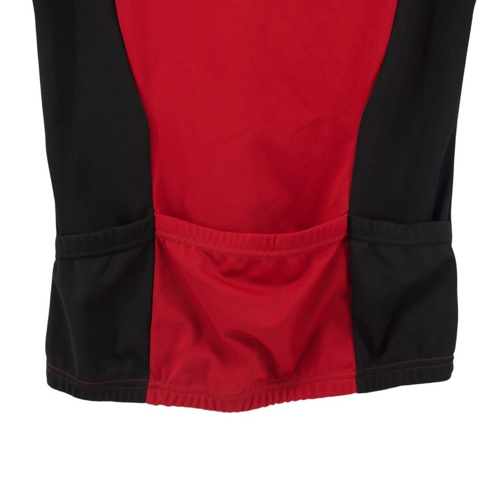 Vintage Cycling Jersey Mens Large Red Black White 1/4 Zip Bike Athletic Gorpcore - Picture 4 of 11